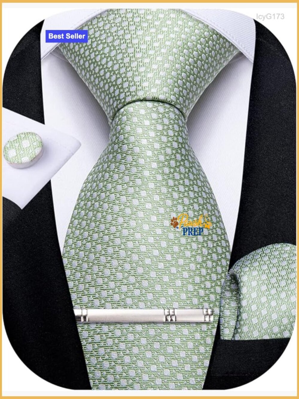 Silk Formal Tie Set with Pocket Square Cufflinks Tie Clip Gift Box